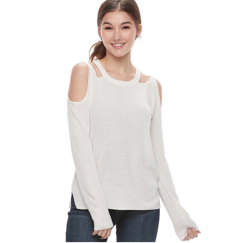 NWT Pink Republic Cold Shoulder Sweater, Medium